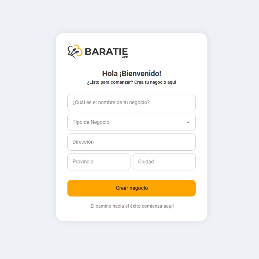 Formulario de crear negocio